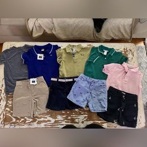 9 Piece Janie and Jack Boys 2T outfits shirts shorts some new with tag